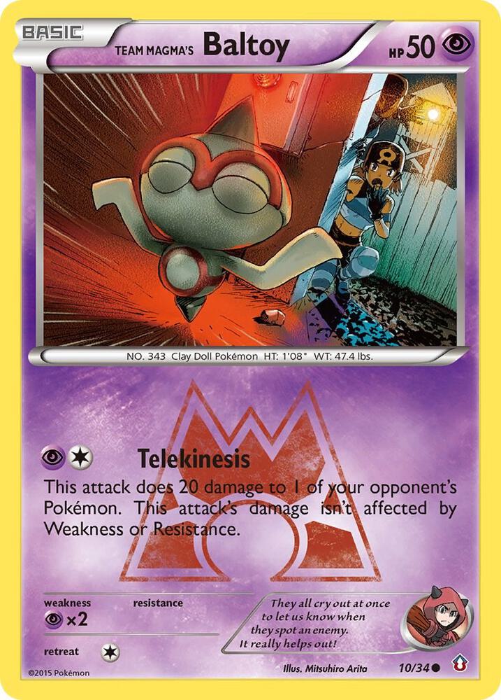 Team Magma's Baltoy 10/34 card from Double Crisis