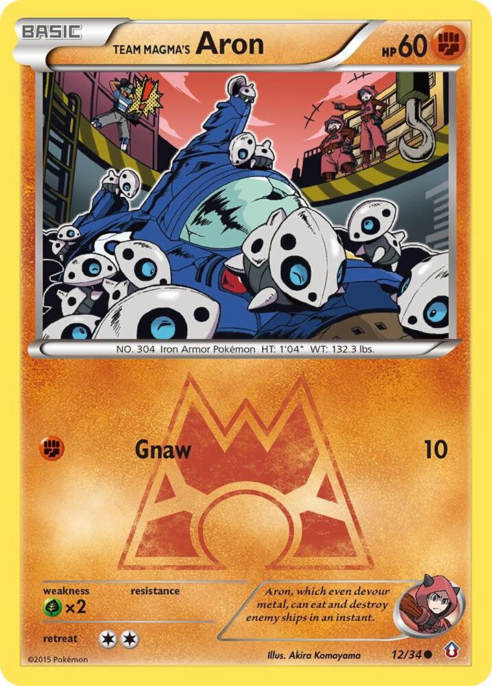 Team Magma's Aron 12/34 card from Double Crisis