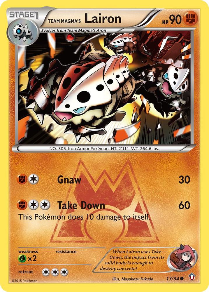 Team Magma's Lairon 13/34 card from Double Crisis