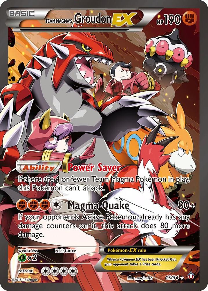 Team Magma's Groudon EX 15/34 card from Double Crisis