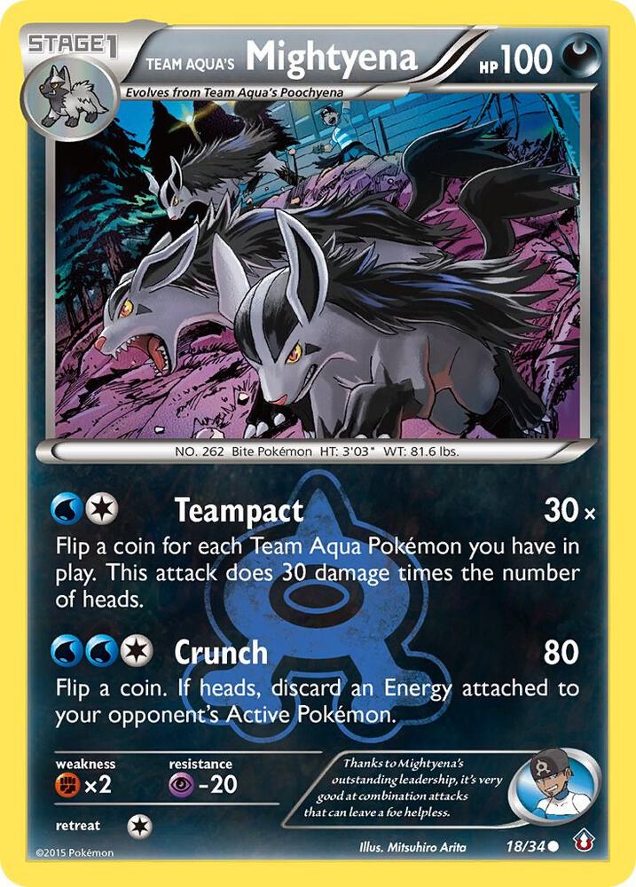 Team Aqua's Mightyena 18/34 card from Double Crisis