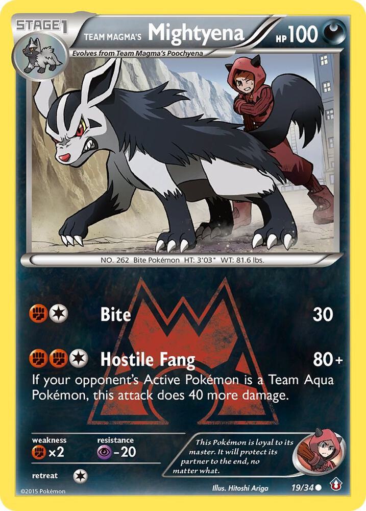 Team Magma's Mightyena 19/34 card from Double Crisis