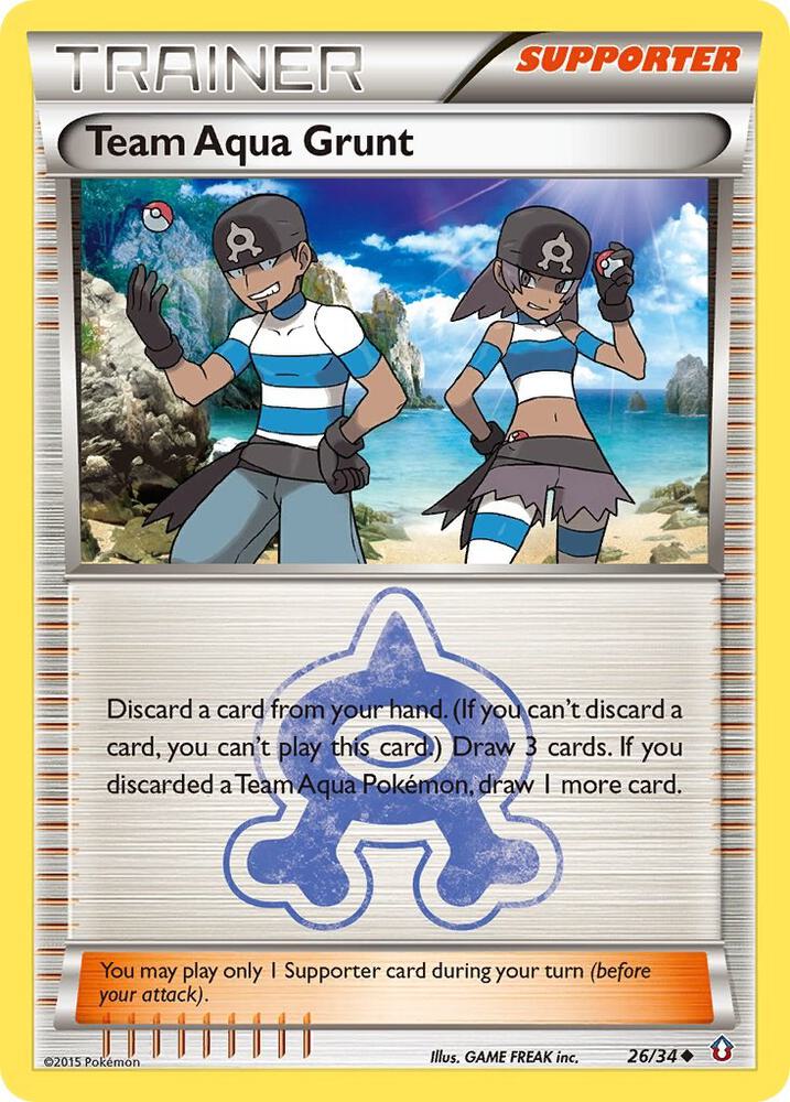 Team Aqua Grunt 26/34 card from Double Crisis