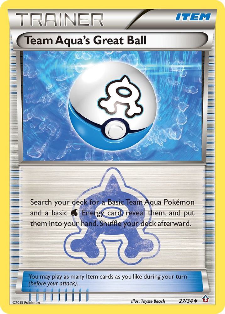 Team Aqua's Great Ball 27/34 card from Double Crisis