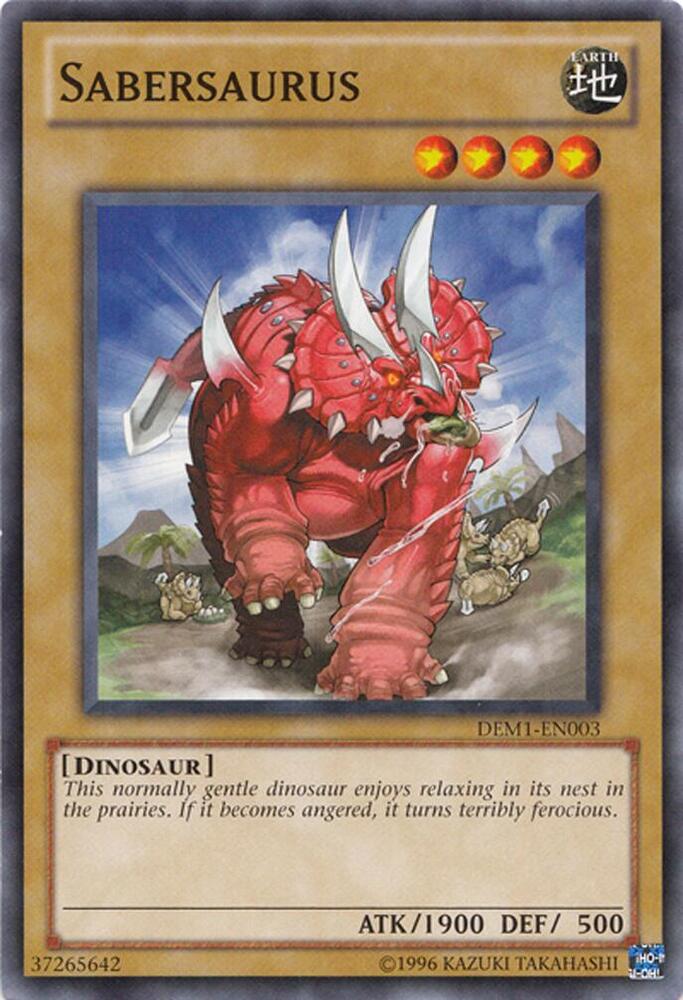 Sabersaurus DEM1-EN003 card from Demo Pack