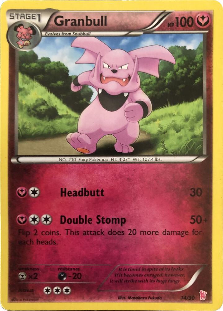 Granbull (#14) 14/30 card from XY Trainer Kit: Sylveon & Noivern