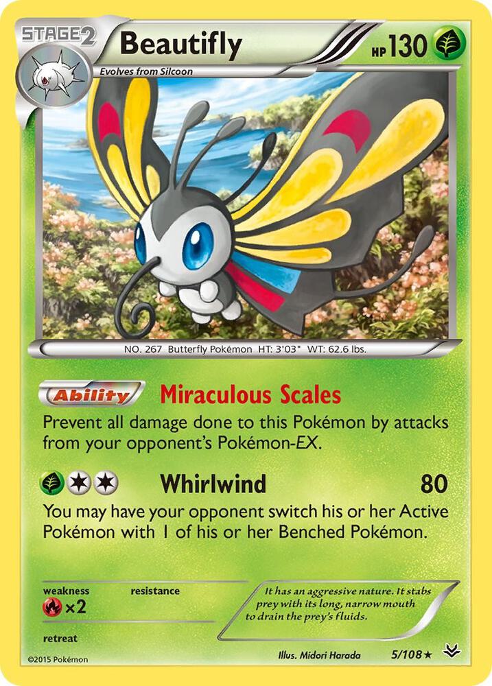 Beautifly 5/108 card from XY - Roaring Skies