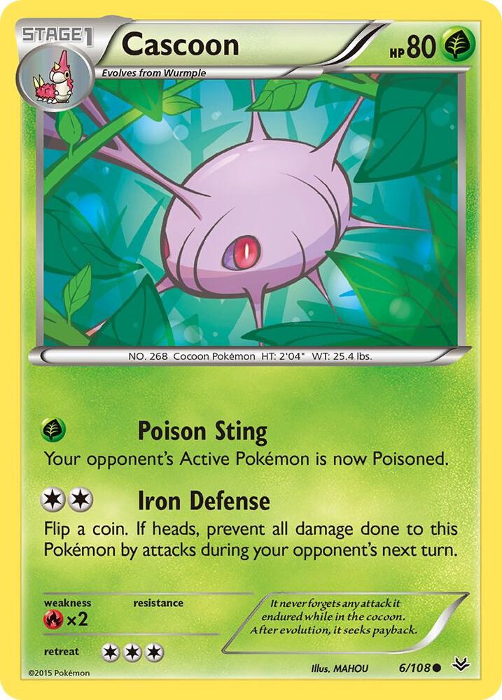 Cascoon 6/108 card from XY - Roaring Skies