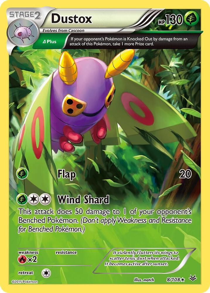 Dustox (8 Delta) 8/108 card from XY - Roaring Skies