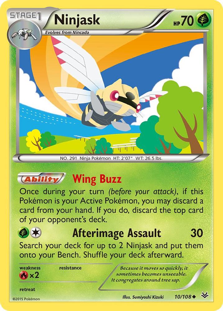 Ninjask 10/108 card from XY - Roaring Skies
