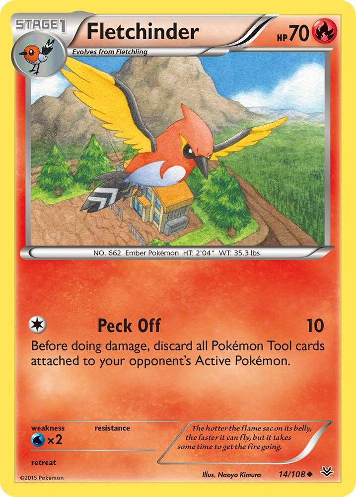 Fletchinder 14/108 card from XY - Roaring Skies