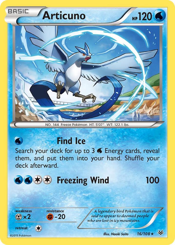 Articuno (16) 16/108 card from XY - Roaring Skies