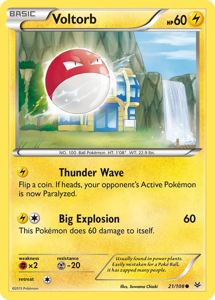 Voltorb 21/108 card from XY - Roaring Skies