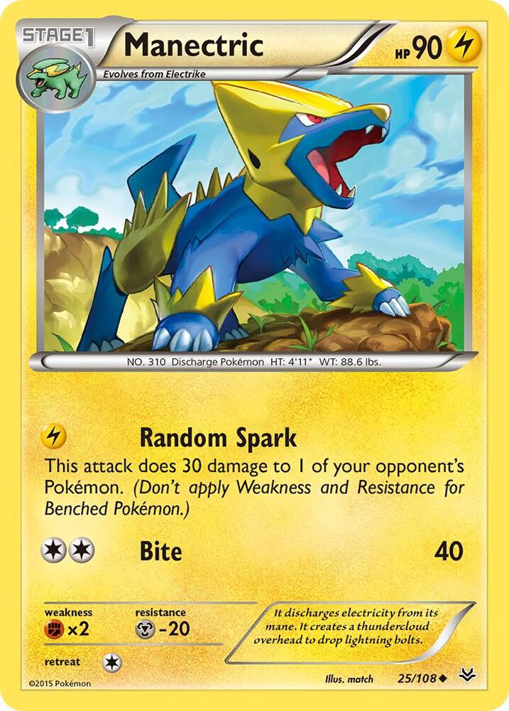 Manectric 25/108 card from XY - Roaring Skies