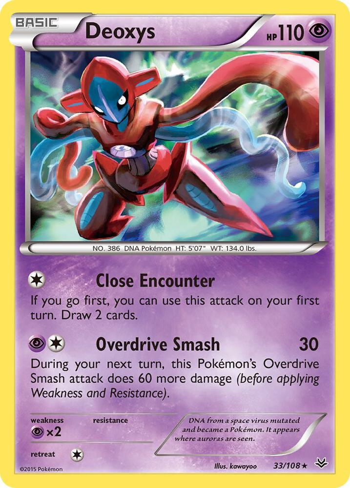 Deoxys 33/108 card from XY - Roaring Skies