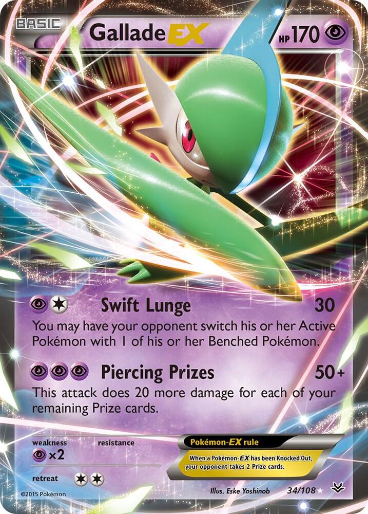 Gallade EX 34/108 card from XY - Roaring Skies