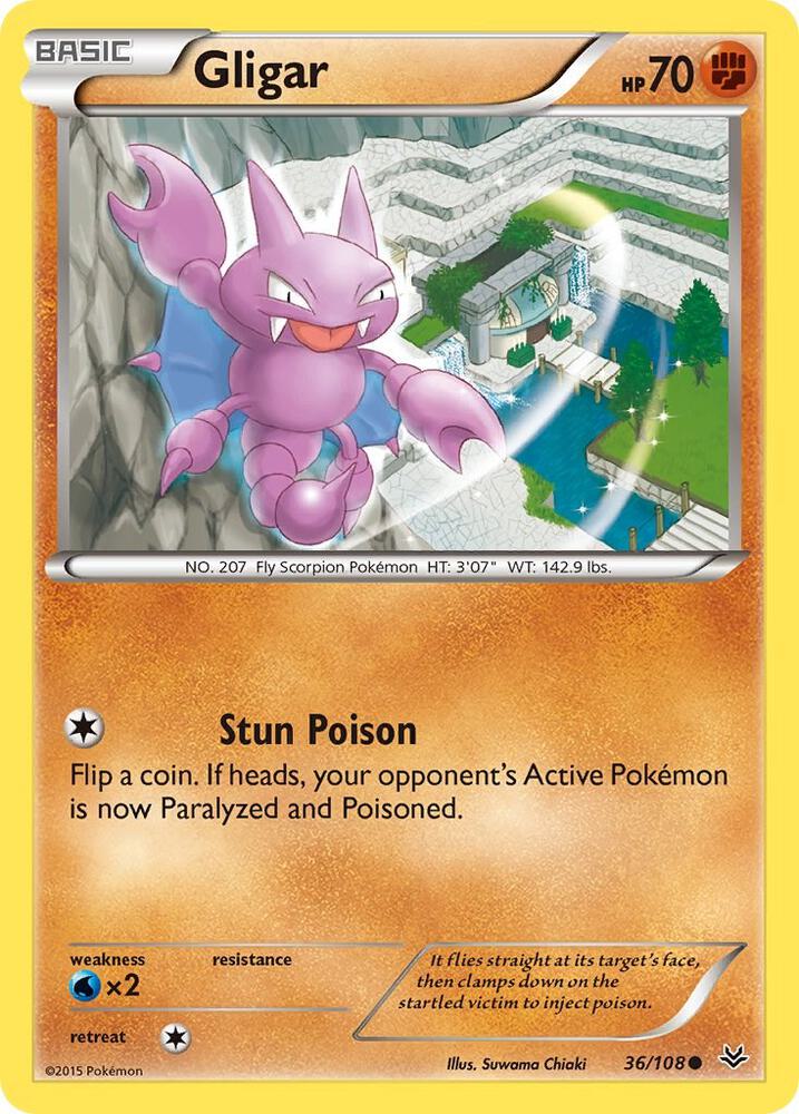 Gligar 36/108 card from XY - Roaring Skies