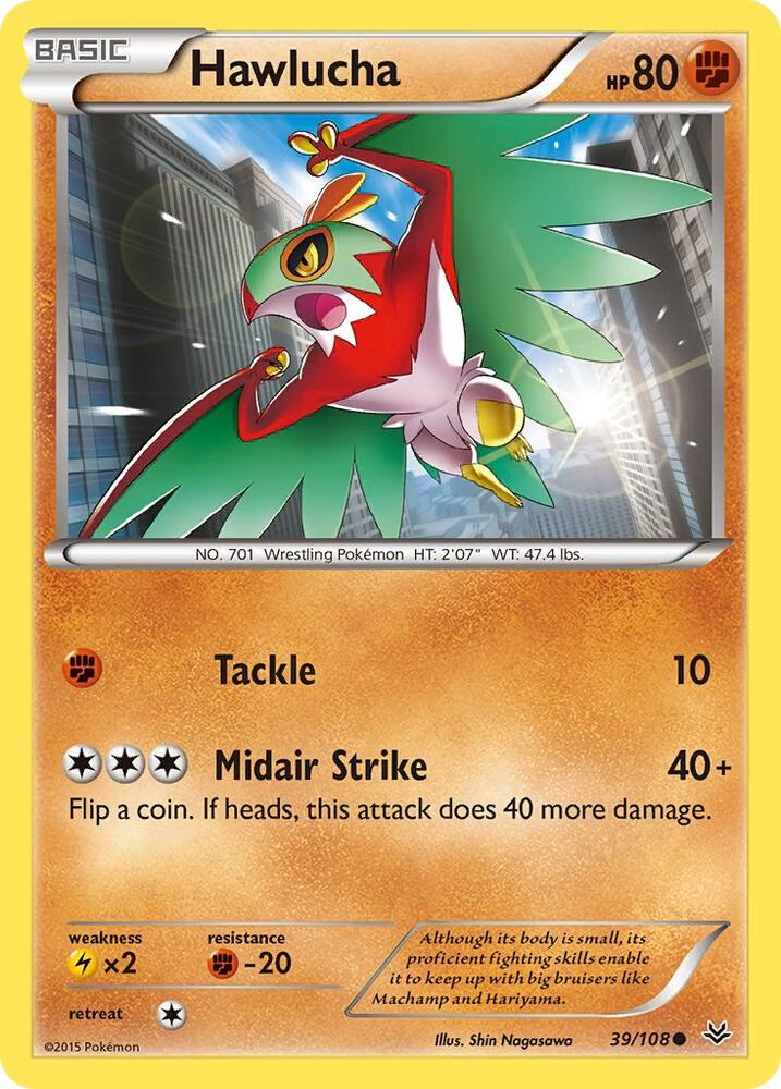 Hawlucha 39/108 card from XY - Roaring Skies