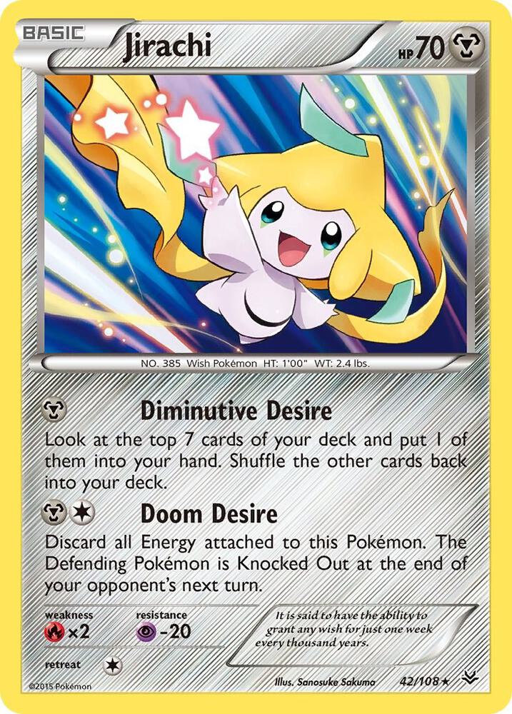 Jirachi 42/108 card from XY - Roaring Skies