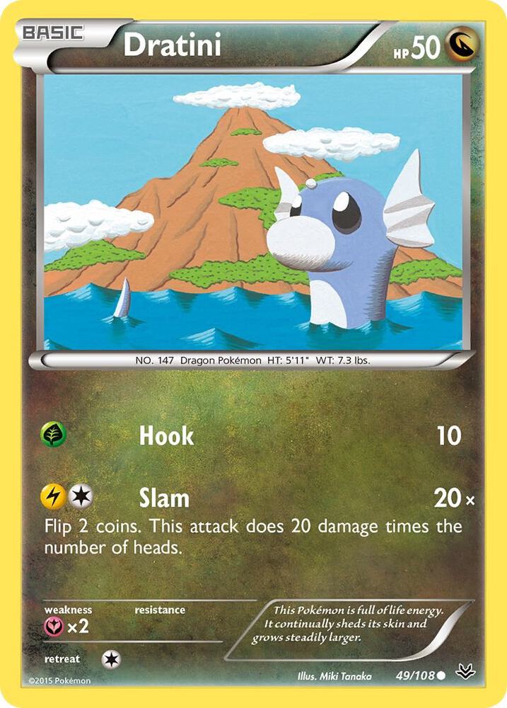 Dratini 49/108 card from XY - Roaring Skies