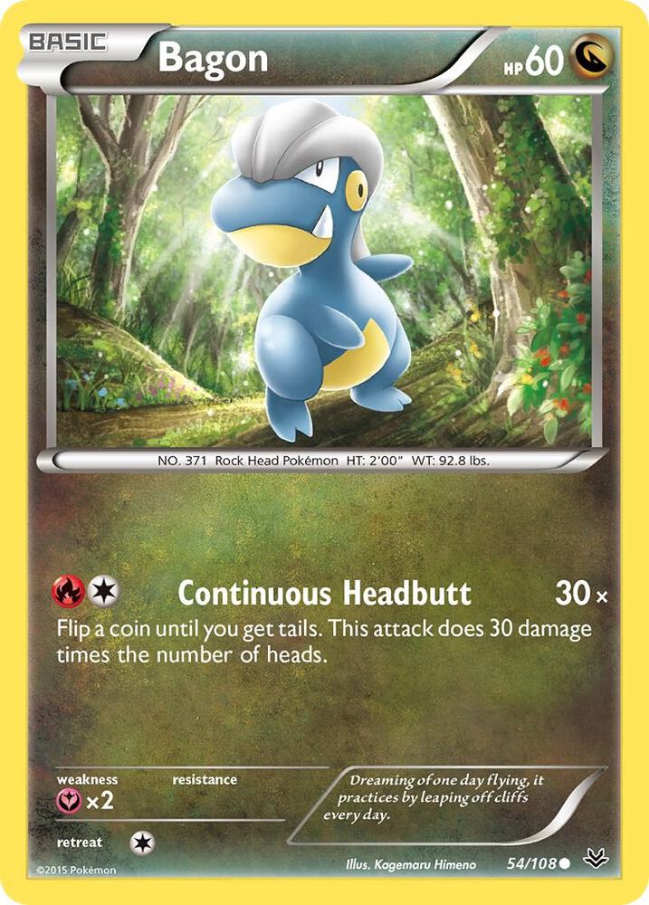 Bagon (54) 54/108 card from XY - Roaring Skies