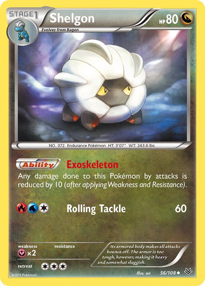 Shelgon 56/108 card from XY - Roaring Skies