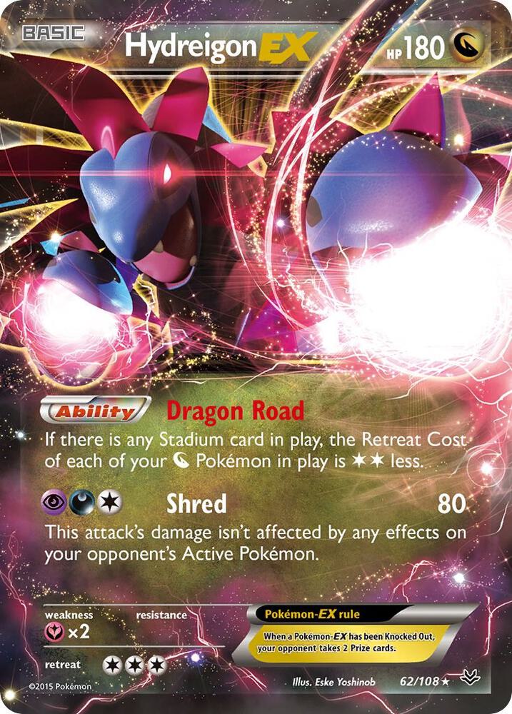 Hydreigon EX 62/108 card from XY - Roaring Skies