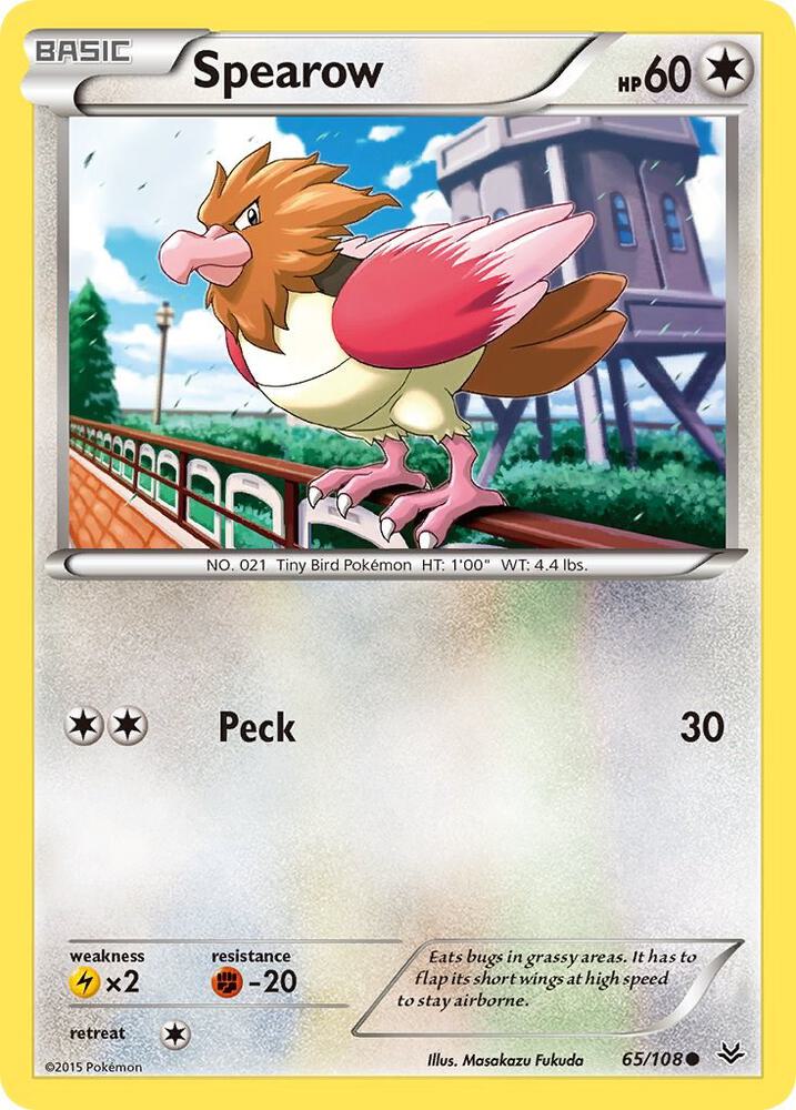 Spearow 65/108 card from XY - Roaring Skies