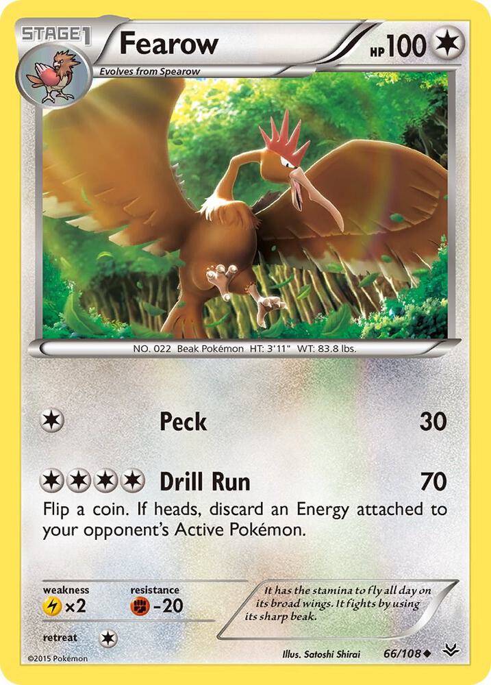 Fearow 66/108 card from XY - Roaring Skies