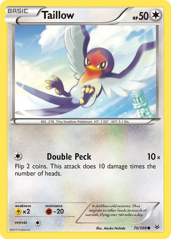 Taillow 70/108 card from XY - Roaring Skies