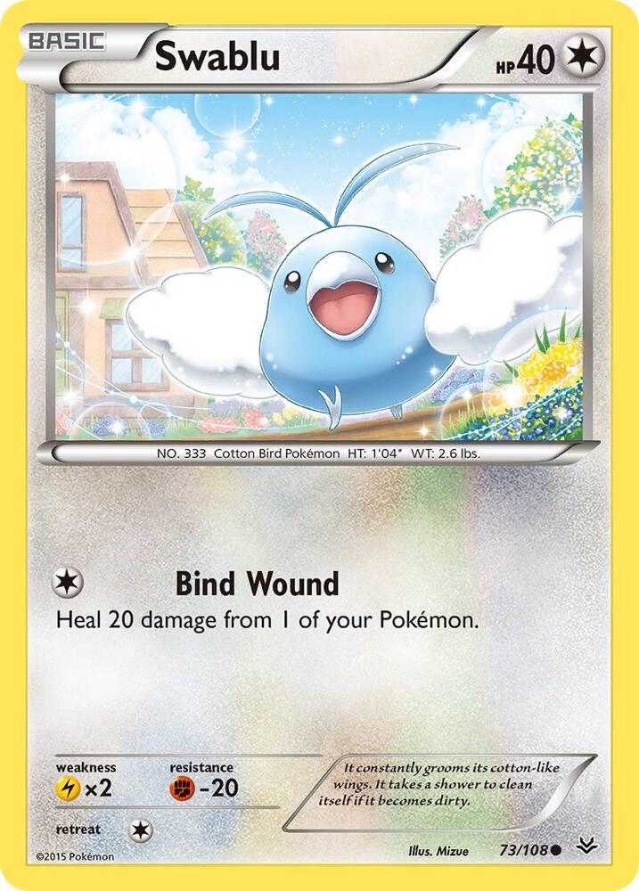 Swablu 73/108 card from XY - Roaring Skies