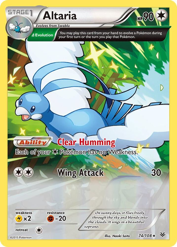 Altaria (74 Delta) 74/108 card from XY - Roaring Skies