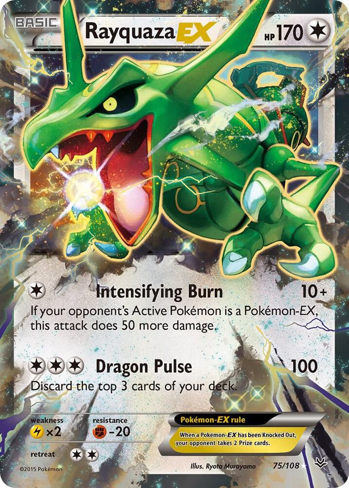 Rayquaza EX (75) 75/108 card from XY - Roaring Skies