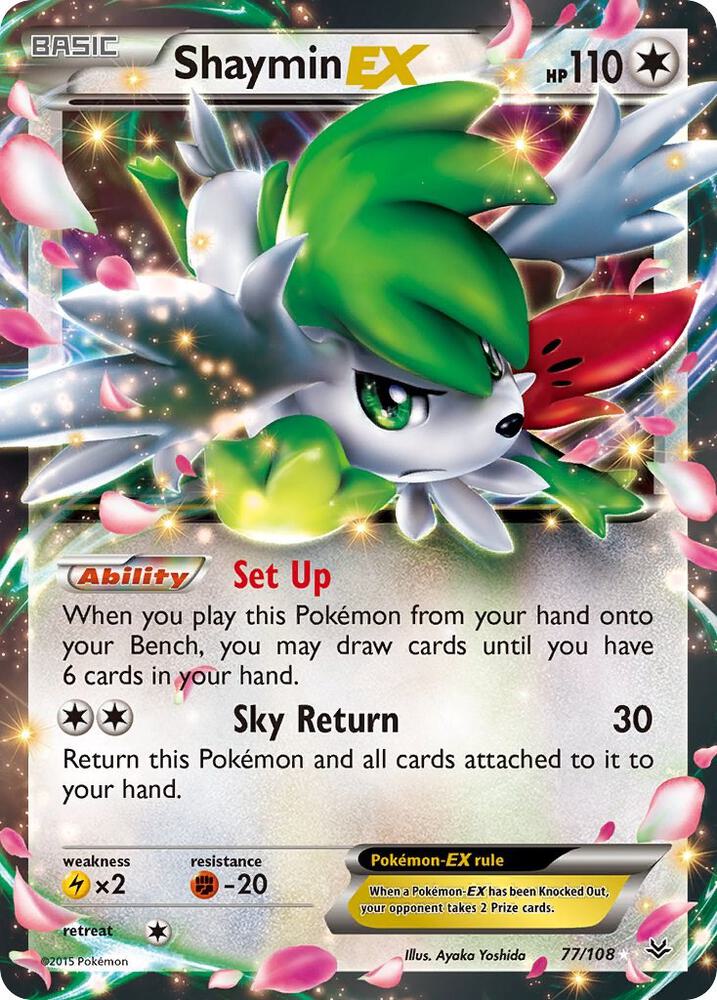 Shaymin EX 77/108 card from XY - Roaring Skies