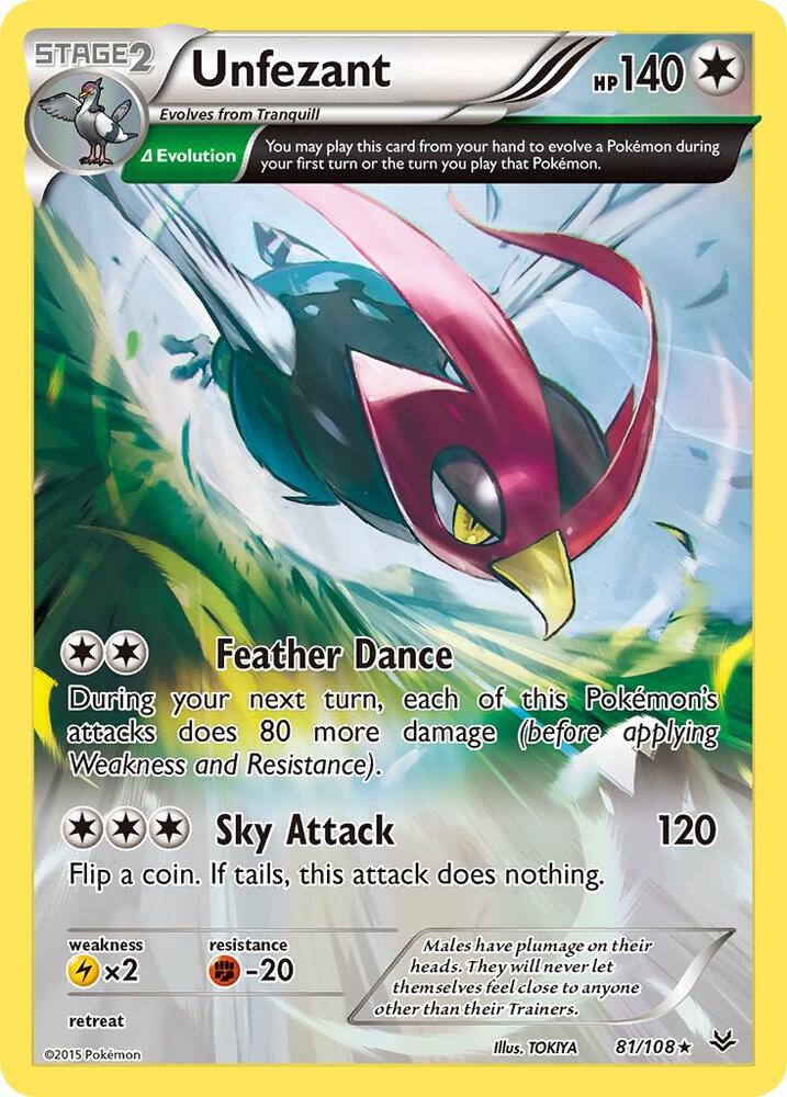 Unfezant (81 Delta) 81/108 card from XY - Roaring Skies