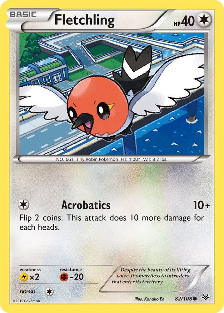 Fletchling 82/108 card from XY - Roaring Skies