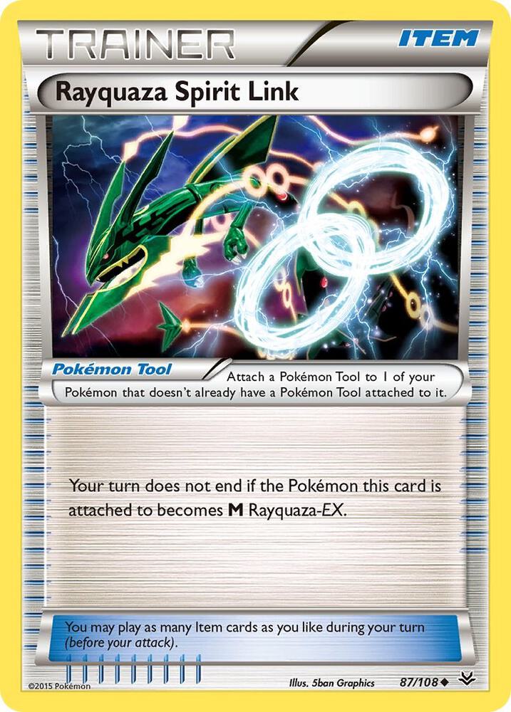 Rayquaza Spirit Link 87/108 card from XY - Roaring Skies