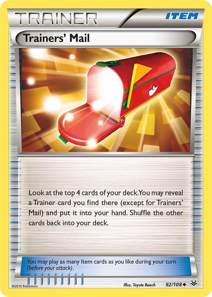 Trainers' Mail 92/108 card from XY - Roaring Skies