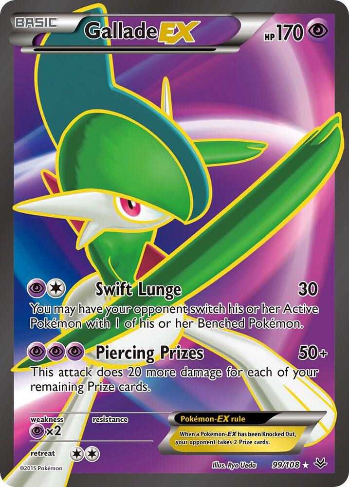 Gallade EX (99 Full Art) 99/108 card from XY - Roaring Skies