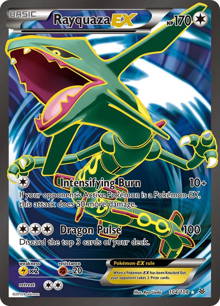 Rayquaza EX (104 Full Art) 104/108 card from XY - Roaring Skies