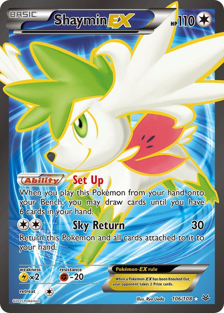 Shaymin EX (106 Full Art) 106/108 card from XY - Roaring Skies