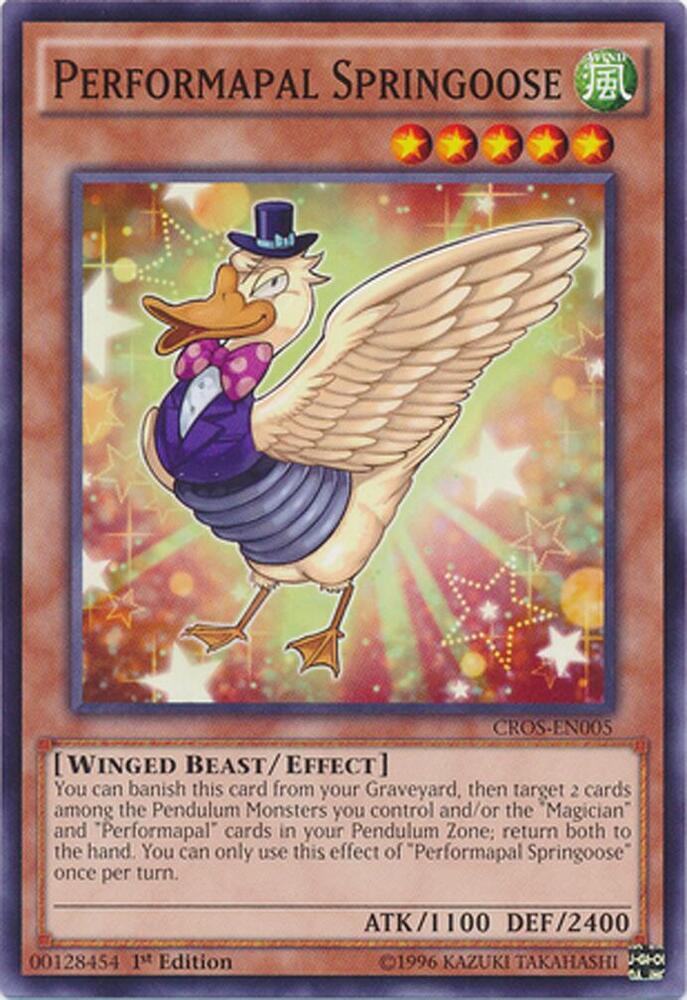 Performapal Springoose CROS-EN005 card from Crossed Souls