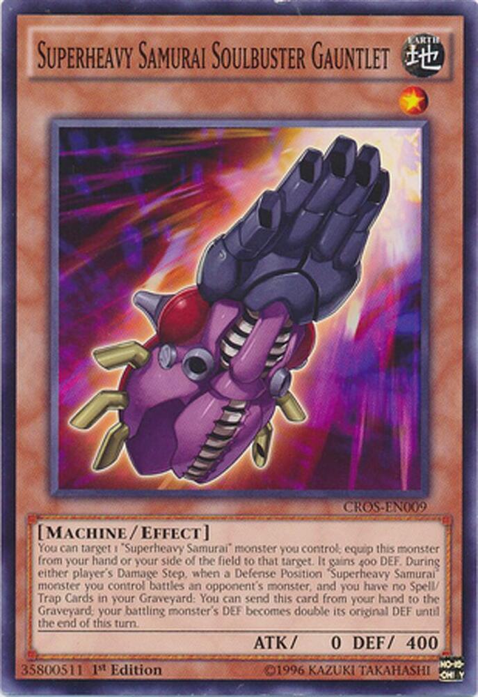 Superheavy Samurai Soulbuster Gauntlet CROS-EN009 card from Crossed Souls