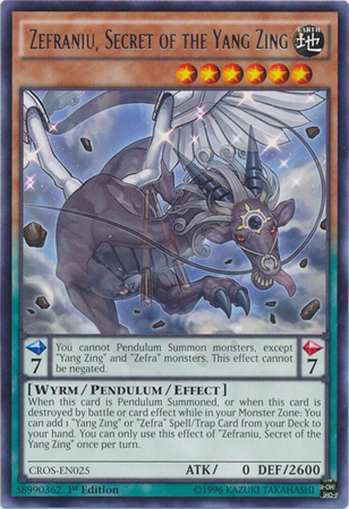 Zefraniu, Secret of the Yang Zing CROS-EN025 card from Crossed Souls