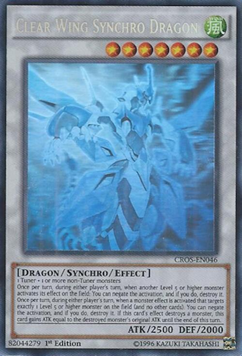 Clear Wing Synchro Dragon (Ghost Rare) CROS-EN046 card from Crossed Souls