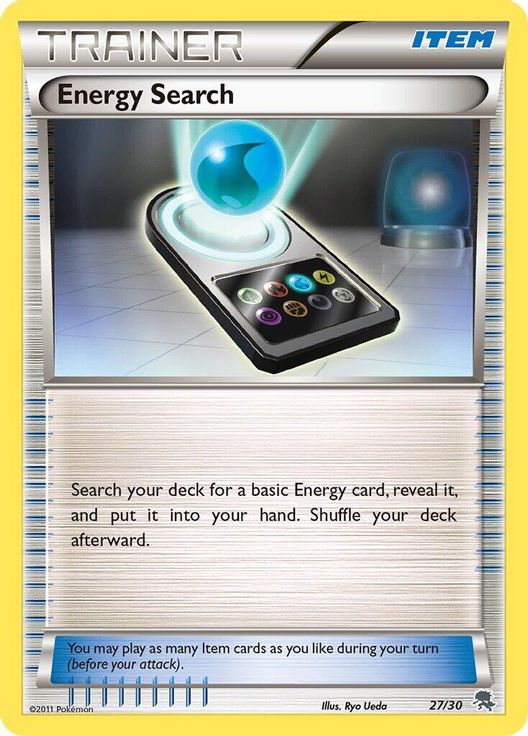 Energy Search (Zoroark) 27/30 card from BW Trainer Kit: Excadrill & Zoroark