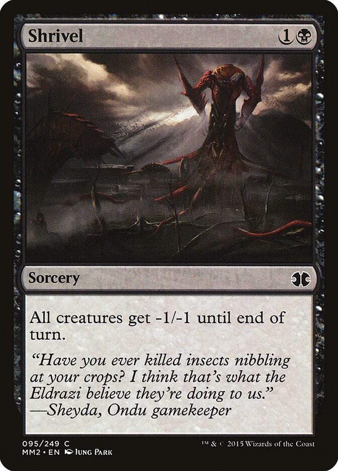Shrivel 95 card from Modern Masters 2015