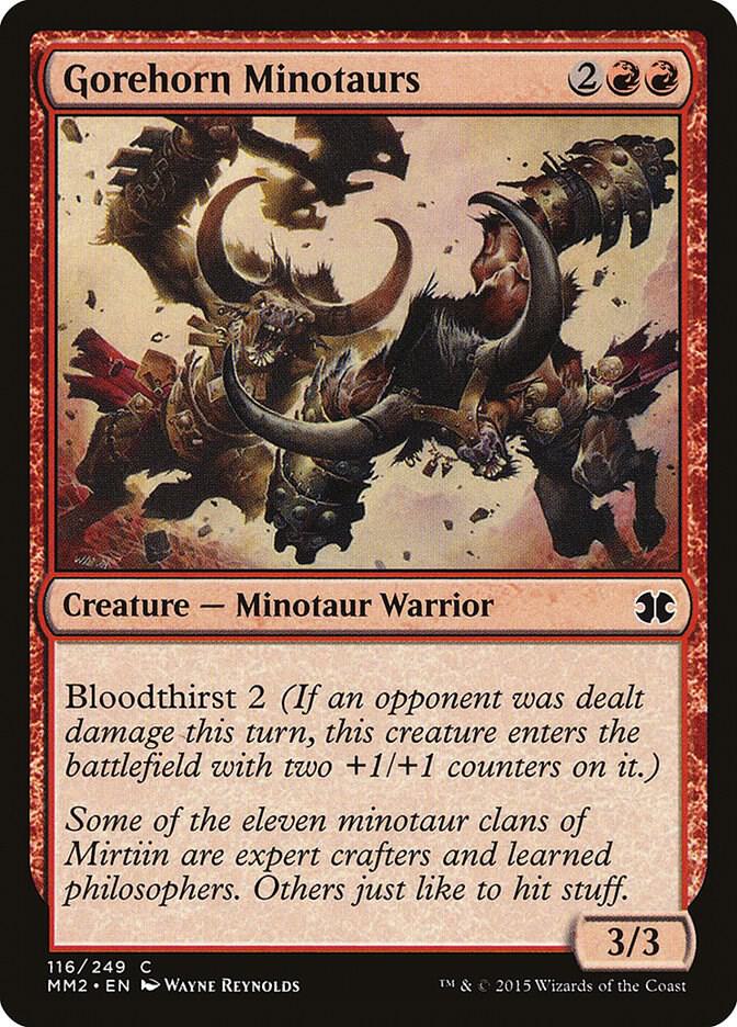 Gorehorn Minotaurs 116 card from Modern Masters 2015