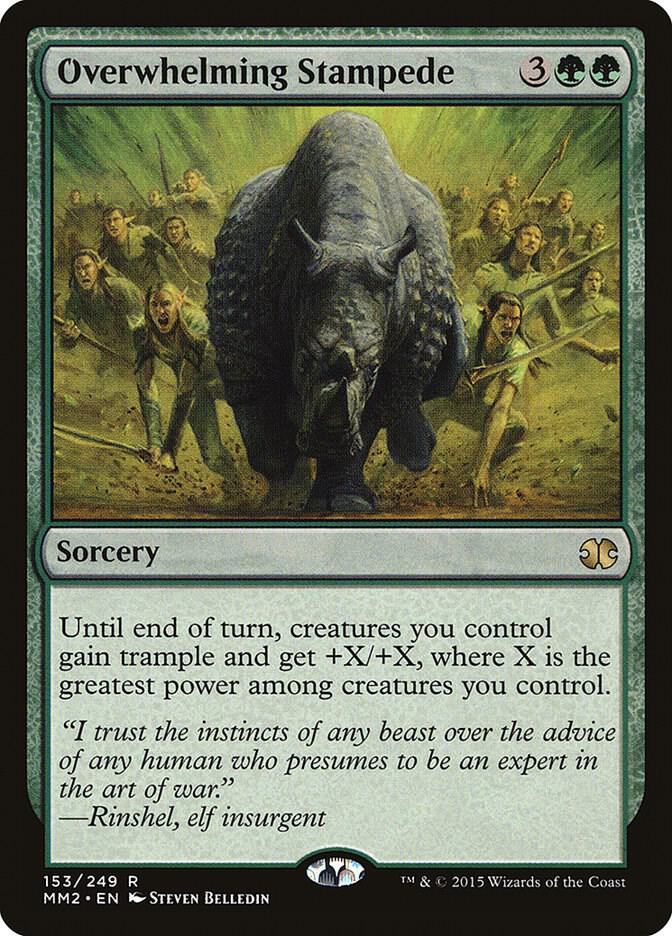 Overwhelming Stampede 153 card from Modern Masters 2015