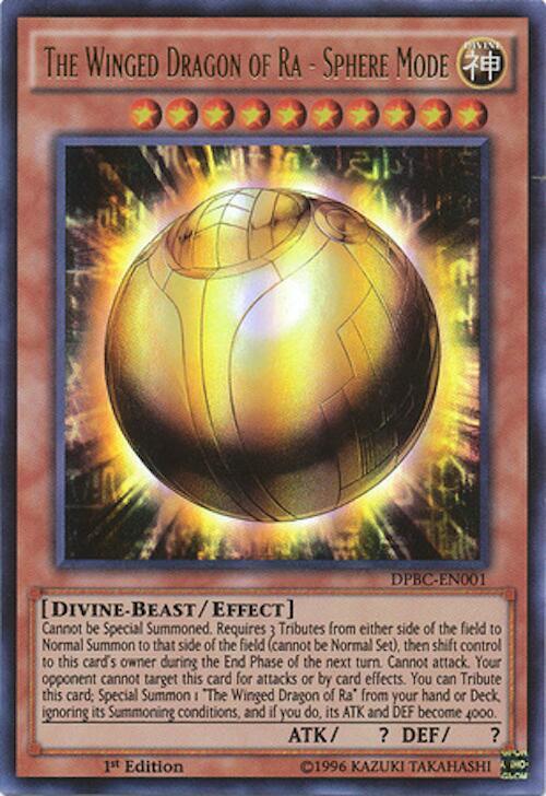 The Winged Dragon of Ra - Sphere Mode DPBC-EN001 card from Duelist Pack: Battle City